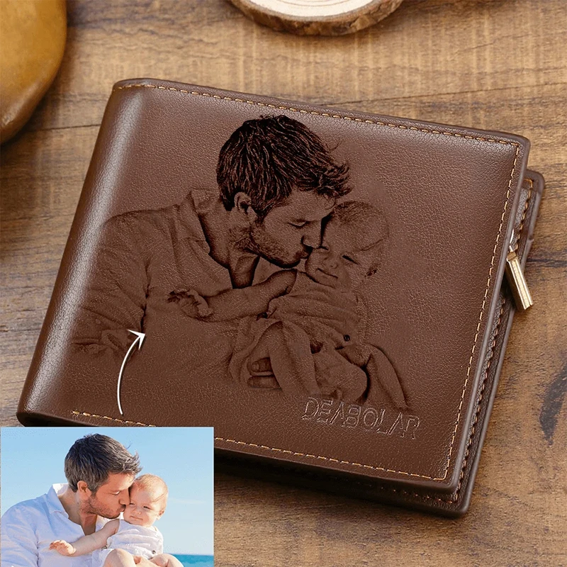 Engraving Picture Wallet DIY Customized Image Carving Text Men's Short Slim Three Fold Leather Father's Day Zipper Coin Purse
Engraving Picture Wallet DIY Customized Image Carving Text Men's Short Slim Three Fold Leather Father's Day Zipper Coin Purse