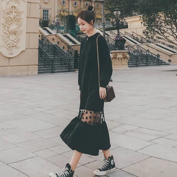 2020 Spring And Autumn New Youth Popular Loose Ladies Solid Color Stitching Dress Fashion Casual SweatshirtBlack S-XL
2020 Spring And Autumn New Youth Popular Loose Ladies Solid Color Stitching Dress Fashion Casual SweatshirtBlack S-XL