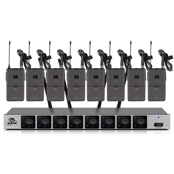 Professional wireless microphone 8 channel lavalier microphone for large and small speech church stage microphone wireless
Professional wireless microphone 8 channel lavalier microphone for large and small speech church stage microphone wireless