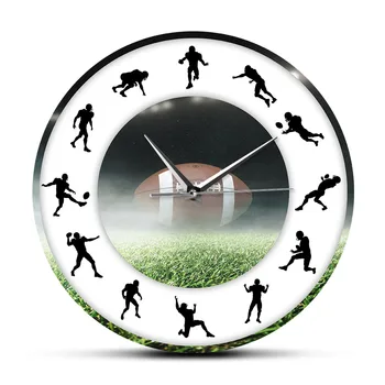 America Football Ball Modern Wall Clock Football Players Silent Non-Ticking Hanging Wall Watch Sports Art Rugby Fans Home Decor
America Football Ball Modern Wall Clock Football Players Silent Non-Ticking Hanging Wall Watch Sports Art Rugby Fans Home Decor