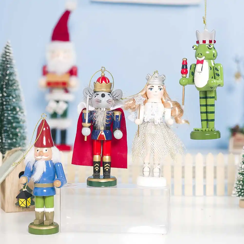 4pcs cute cartoon christmas doll home gift kids toys wooden