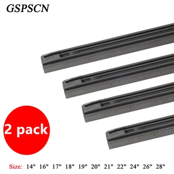 

GSPSCN 2pc Car Wiper Blade Windscreen Strip Soft Wipers Natural Rubber Blade Refill 14" 16" 17" 18" 19" 20" 21" 22" 24" 26" 28"
