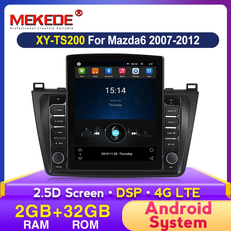 MEKEDE Tesla Style DSP Android Car Radio for Mazda 6 Rui wing 2008 2009 2010 2011 2012-2014 Wifi Audio GPS Multimedia Play | Автомобили и