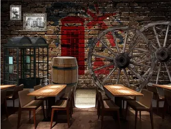 Customized large murals retro brick wall wheel barrel telephone booth wallpaper mural
Customized large murals retro brick wall wheel barrel telephone booth wallpaper mural