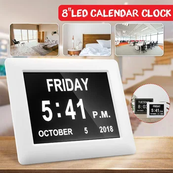 8 inch Clock Calendar with Date Day Hour 8 Inch Led Large Alarm for Elderly Alzheimer and Children - White European Plug
8 inch Clock Calendar with Date Day Hour 8 Inch Led Large Alarm for Elderly Alzheimer and Children - White European Plug
