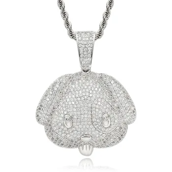Wholesale high quality dog head necklace iced out little dog pendant
Wholesale high quality dog head necklace iced out little dog pendant