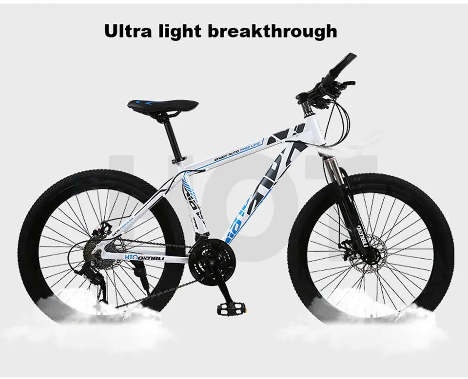 Top Aluminum Alloy Mountain Bike 26 inch 21 Speed Off-road Double Disc Brakes Adult Models Bicycle Student 0