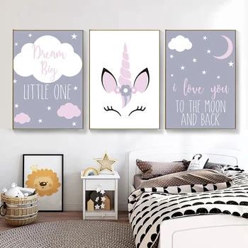 Unicorn Canvas Poster Baby Girl Cute Cartoon Nursery Quotes Wall Art Print Love You To The Moon Painting Nordic Kids Room Decor 
Unicorn Canvas Poster Baby Girl Cute Cartoon Nursery Quotes Wall Art Print Love You To The Moon Painting Nordic Kids Room Decor