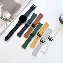 

20mm Genuine Leather Strap Watchband For Samsung Galaxy Watch4 40 44mm/Watch 4 Classic 42 46mm Original Wristbands Bracelet Belt