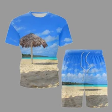 Hawaii Beach Casual Outfits Summer Trendy Short Shirt Mens Sets Straw Shed Sea View Printed Male Tshirt Shorts 2-Piece Set 5XL
Hawaii Beach Casual Outfits Summer Trendy Short Shirt Mens Sets Straw Shed Sea View Printed Male Tshirt Shorts 2-Piece Set 5XL