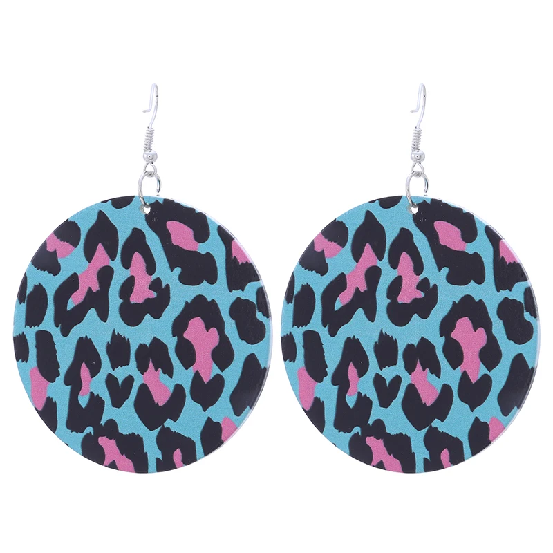 Lovely Leopard Design African Wooden Drop Earrings Both Sides Printed Bohemian Heart Pattern Dangle For Women Gifts Lovely Leopard Design African Wooden Drop Earrings Both Sides Printed Bohemian Heart Pattern Dangle For Women Gifts