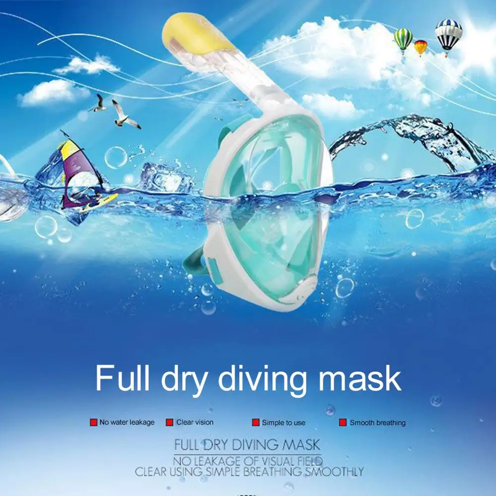 New Diving Mask Snorkeling Set Seaside Silicone Full Face Diving Mask Respiratory Masks Safe and Waterproof Swimming Equipment
New Diving Mask Snorkeling Set Seaside Silicone Full Face Diving Mask Respiratory Masks Safe and Waterproof Swimming Equipment