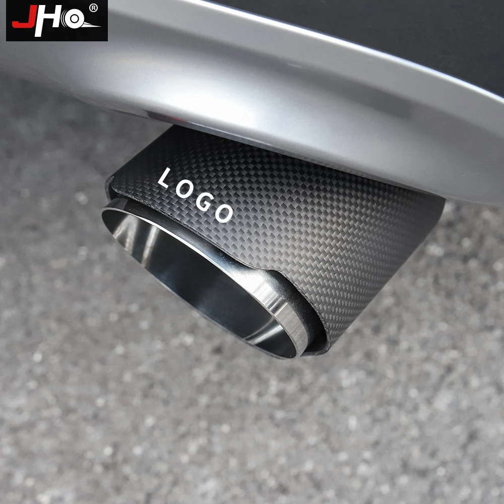 

JHO CUSTOM FIT Carbon Grain Rear Exhaust Pipe Tail Muffler Tip For FORD Explorer 2020 2021 Limited Platinum BASE Car Accessories