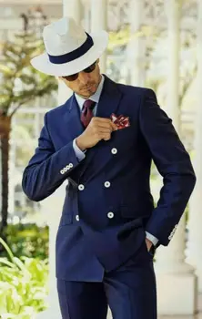 Navy Blue Suits Peak Lapel Blazer Tuxedos Prom Dinner Business Men Jackets pant terno masculino costume homme groom suit
Navy Blue Suits Peak Lapel Blazer Tuxedos Prom Dinner Business Men Jackets pant terno masculino costume homme groom suit