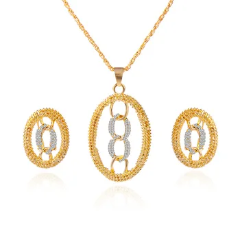 TSHOU218 Fashion Gold Oval Earrings Necklace Set Oval women Set
TSHOU218 Fashion Gold Oval Earrings Necklace Set Oval women Set
