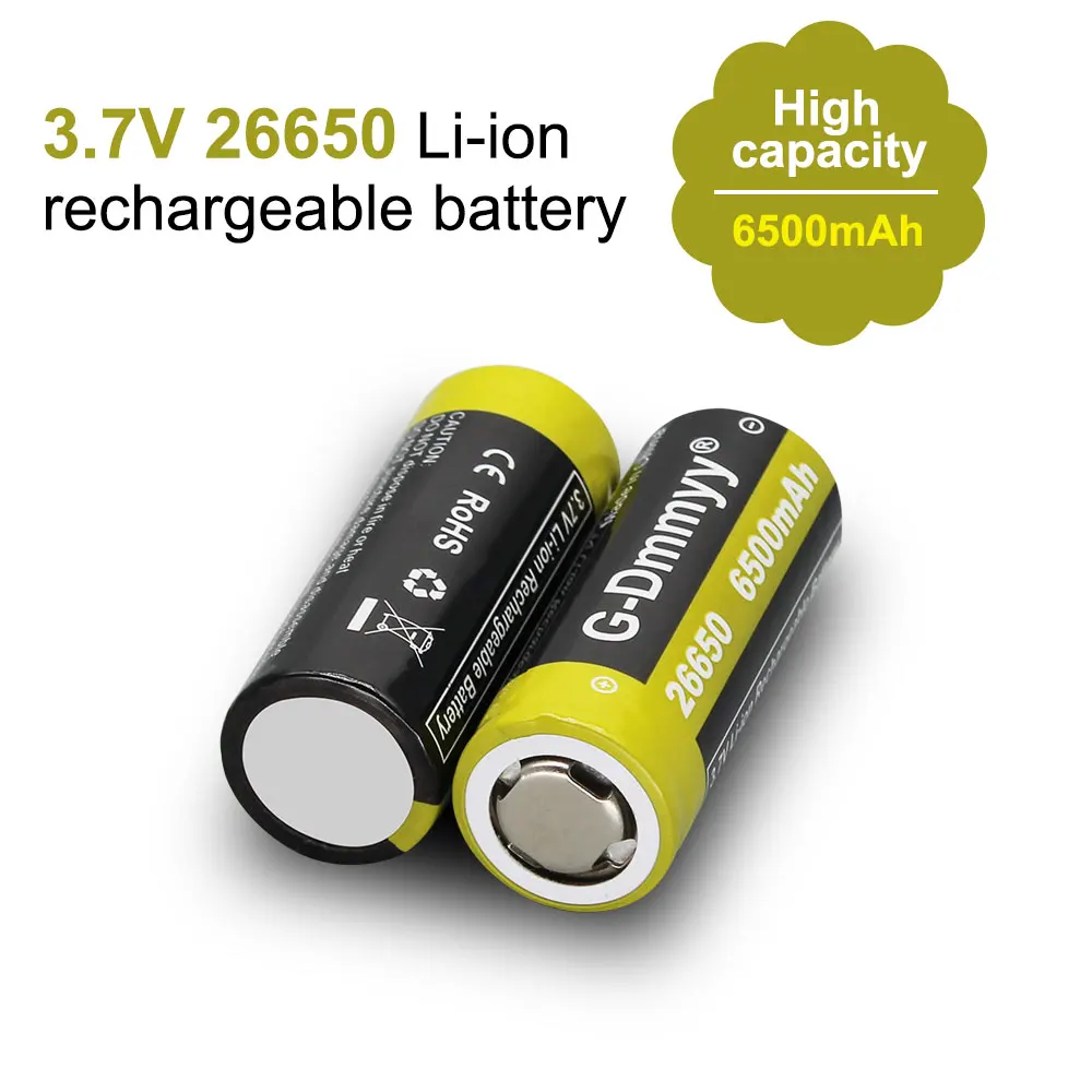 Original High Capacity 26650A 26650 6500mAh lithium battery for Flashlight power Bank Li-ion Rechargeable Batteries | Электроника