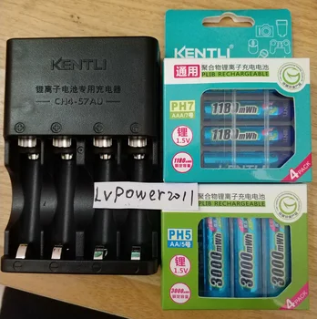 KENTLI 1.5v 3000mWh AA 1180mwh 1.5V AAA rechargeable Li-polymer li-ion polymer lithium battery AA AAA smart Charger(CH4-57U)
KENTLI 1.5v 3000mWh AA 1180mwh 1.5V AAA rechargeable Li-polymer li-ion polymer lithium battery AA AAA smart Charger(CH4-57U)