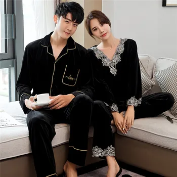 Autumn New Sleep Set Sleepewar Couple Velour 2PCS Pajamas Suit Casual Soft Women Home Clothes Negligee Loose Lapel Nightwear
Autumn New Sleep Set Sleepewar Couple Velour 2PCS Pajamas Suit Casual Soft Women Home Clothes Negligee Loose Lapel Nightwear