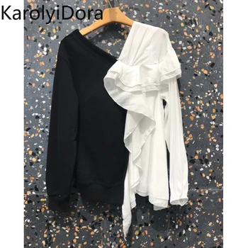 High Quality Spring 2020 door autumn outfit new fashion relaxed falbala splicing irregular coat women long sleeve fleece
High Quality Spring 2020 door autumn outfit new fashion relaxed falbala splicing irregular coat women long sleeve fleece