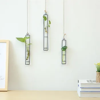 Creative Wall Hanging Flower Vase Iron Glass Hydroponics Planter Pot Transparent Hanging Flower Bottle Home Ornament Decoration
Creative Wall Hanging Flower Vase Iron Glass Hydroponics Planter Pot Transparent Hanging Flower Bottle Home Ornament Decoration