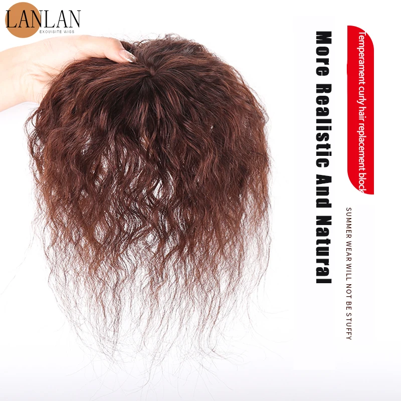 LANLAN head replacement block female long curly hair covering white hair wig piece real hair replacement block realistic 
LANLAN head replacement block female long curly hair covering white hair wig piece real hair replacement block realistic