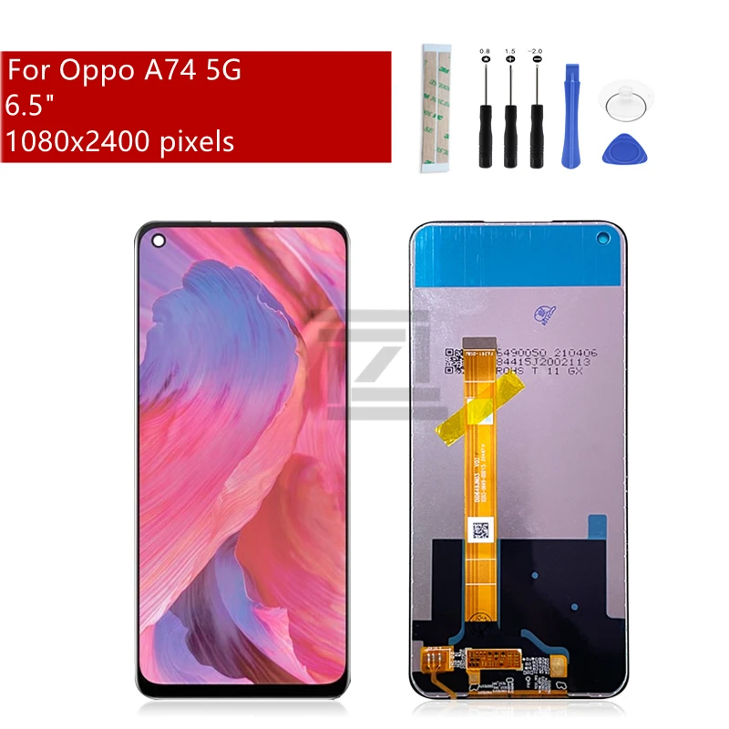 For OPPO A74 5g Display touch screen digitizer assembly with frame lcd panel CPH2161 screen replacement repair parts 6.5" 
For OPPO A74 5g Display touch screen digitizer assembly with frame lcd panel CPH2161 screen replacement repair parts 6.5"
