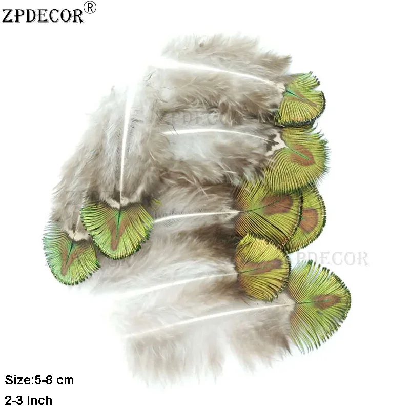 

ZPDEOCR 5-10 см натуральные перья павлина золотые для Ловца снов или украшения ручной работы