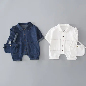 Denim Baby Romper with Bag Toddler Jumpsuit Big Pockets Overalls Newborn Girl Boy Clothes Baby Onesize Infant Clothing
Denim Baby Romper with Bag Toddler Jumpsuit Big Pockets Overalls Newborn Girl Boy Clothes Baby Onesize Infant Clothing
