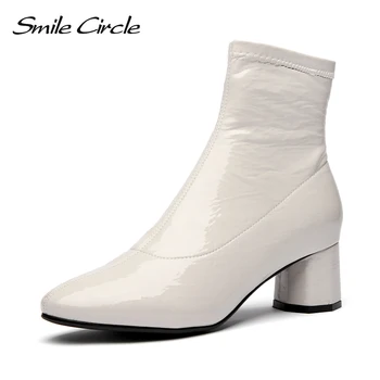 Smile Circle Ankle Boots Women High heel shoes Pointed toe Short Boots Side zipper 2020 Autumn Ladies Shoes
Smile Circle Ankle Boots Women High heel shoes Pointed toe Short Boots Side zipper 2020 Autumn Ladies Shoes