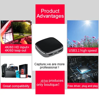Gaming USB3.0 Live Streaming 60fps 4K Input 1080P Home Recording Video Card With Indicate Light HDMI To Type-C For PS3
Gaming USB3.0 Live Streaming 60fps 4K Input 1080P Home Recording Video Card With Indicate Light HDMI To Type-C For PS3