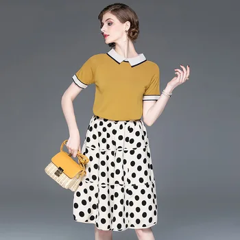 T906706 Women's Wear 2019 Early Autumn Knitting Top + Half Body Skirt Two-piece Set Suit 
T906706 Women's Wear 2019 Early Autumn Knitting Top + Half Body Skirt Two-piece Set Suit