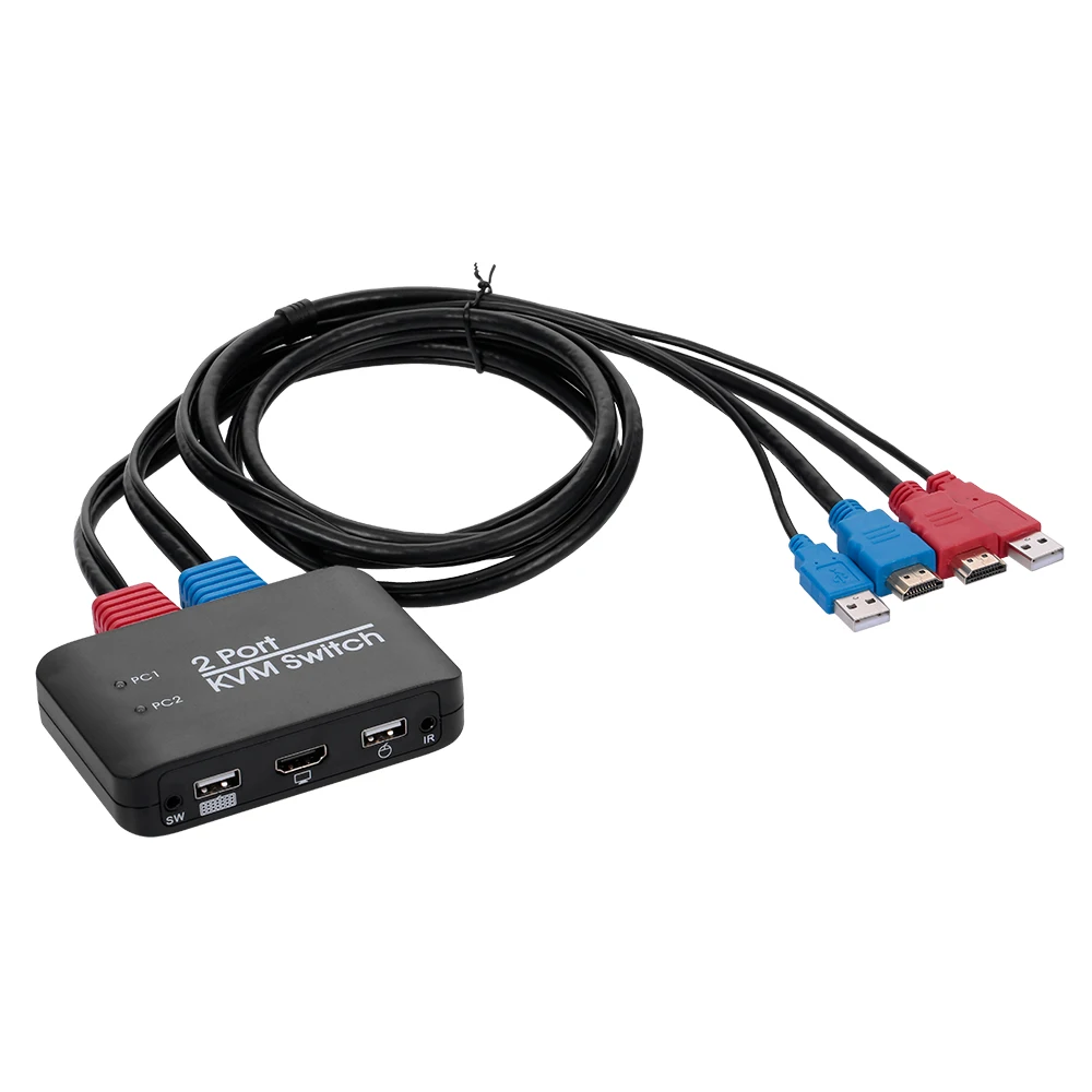 2 Port KVM Switch USB2.0 HD 2.0 4K Support U Disk Hot-key Switching LED Switch Channel IR Remote Control Mouse&Keyboard
2 Port KVM Switch USB2.0 HD 2.0 4K Support U Disk Hot-key Switching LED Switch Channel IR Remote Control Mouse&Keyboard
