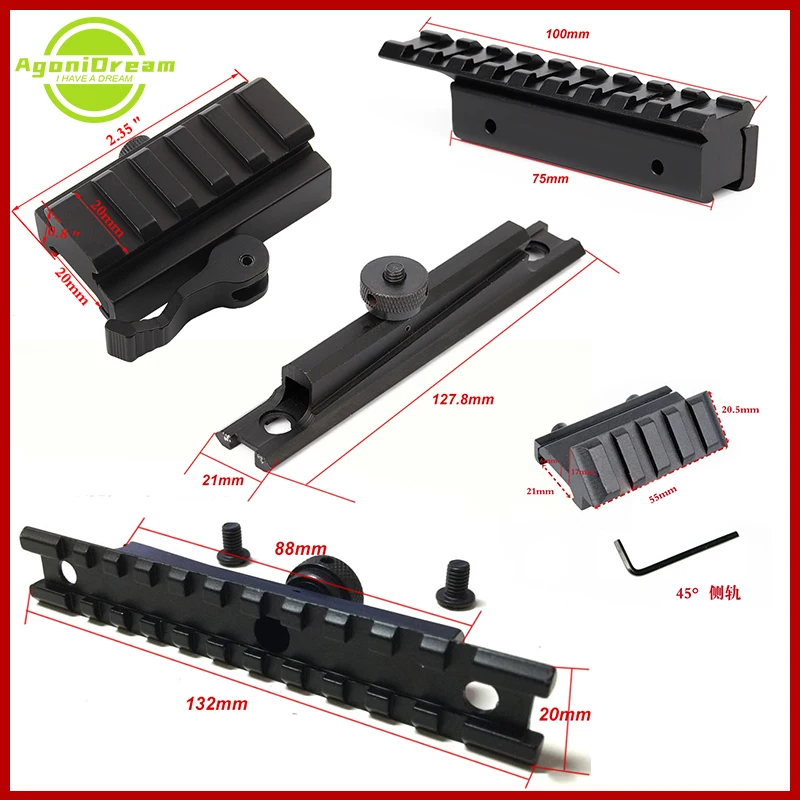 20mm Scope mount Weaver Rail Quick Release Low Profile Riser QR Block Picatinny Rail Mount For AR15 M4 M16 Hunting Parts
20mm Scope mount Weaver Rail Quick Release Low Profile Riser QR Block Picatinny Rail Mount For AR15 M4 M16 Hunting Parts