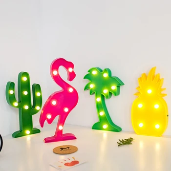 

BRELONG LED Night Light Indoor Bar Decorative Modeling Light Flamingo / Cactus / Pineapple / Unicorn / Crown / Christmas Tree