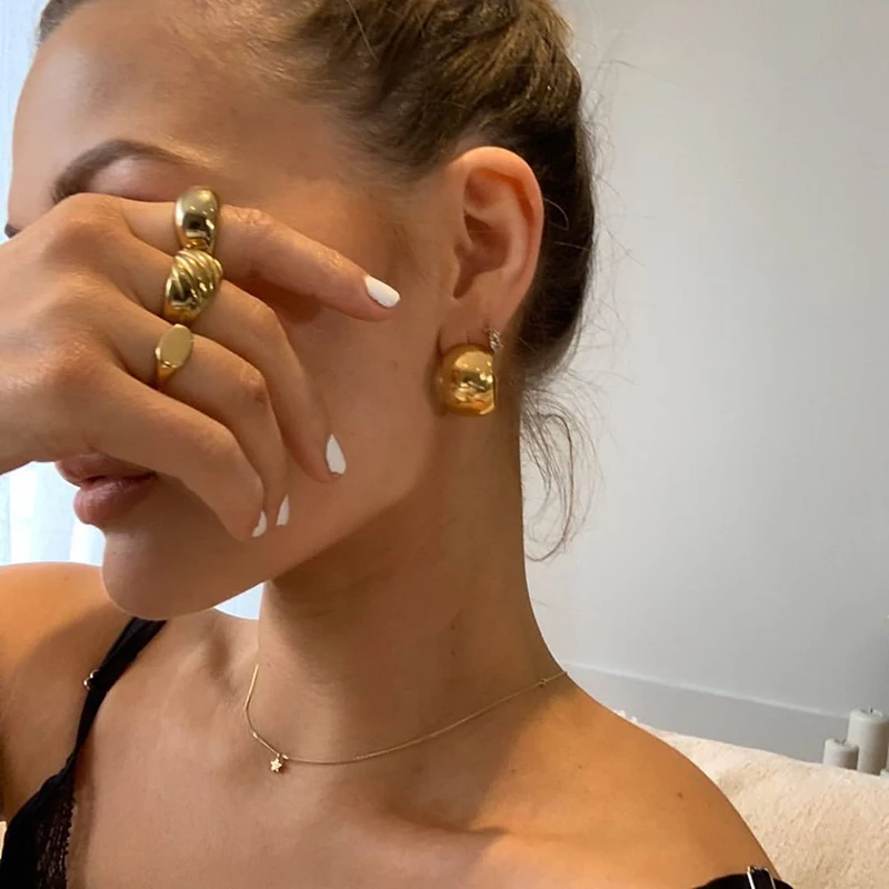 Titanium With 18K Gold Geo Wide C Statement Drop Earrings Punk Party Gown Runway T show Gothic Rare Korean Japan INS Boho Top 
Titanium With 18K Gold Geo Wide C Statement Drop Earrings Punk Party Gown Runway T show Gothic Rare Korean Japan INS Boho Top