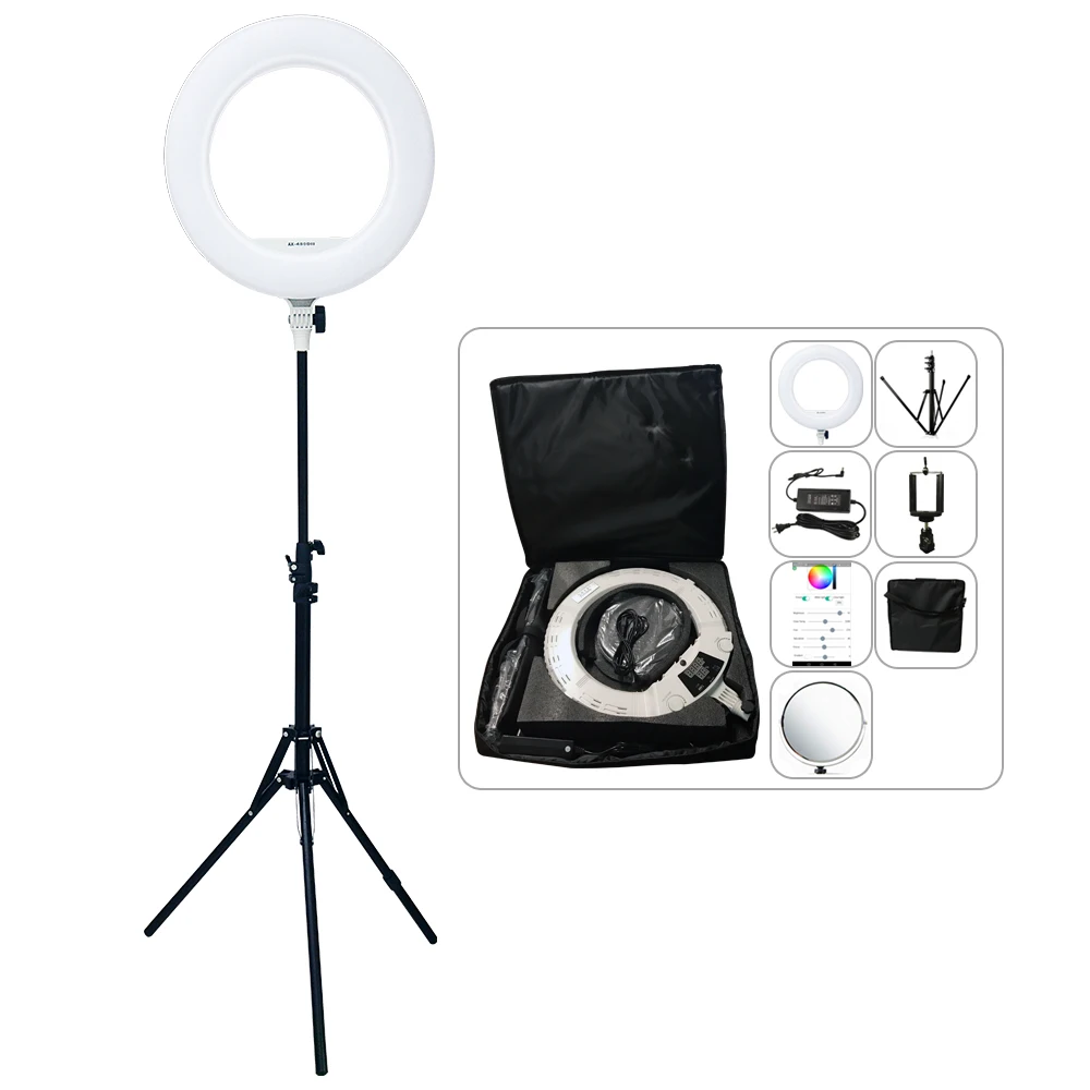 Yidoblo QS-480DII 9990K APP Control Photography Ring lamp 18" 480PCS LED Ring Light Warm & Cold Color Adjustable Ring Lamp
Yidoblo QS-480DII 9990K APP Control Photography Ring lamp 18" 480PCS LED Ring Light Warm & Cold Color Adjustable Ring Lamp
