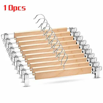 10Pcs Wooden Trousers Rack Skirts Hangers Stands With Non Slip Clip Clamp Coat Hanger Clothes Accessories Rack
10Pcs Wooden Trousers Rack Skirts Hangers Stands With Non Slip Clip Clamp Coat Hanger Clothes Accessories Rack