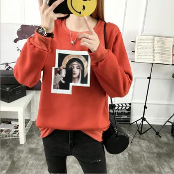 European American Print Women Hoodie Spring Autumn Winter Long Sleeve Round Neck Women's Sweatshirt Thick Fleece Women Tracksuit
European American Print Women Hoodie Spring Autumn Winter Long Sleeve Round Neck Women's Sweatshirt Thick Fleece Women Tracksuit