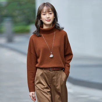 Tailor Shop Custom Made New Wool Loose Turtleneck Sweater Women Long-sleeved Pullover Cashmere Sweater
Tailor Shop Custom Made New Wool Loose Turtleneck Sweater Women Long-sleeved Pullover Cashmere Sweater