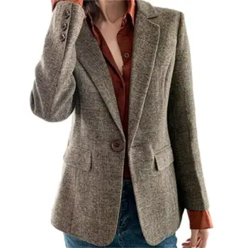 Fashion Casual Business suit women Blazers spring high quality Loose Retro casual woolen plaid suit women Blazers Tops NEW
Fashion Casual Business suit women Blazers spring high quality Loose Retro casual woolen plaid suit women Blazers Tops NEW
