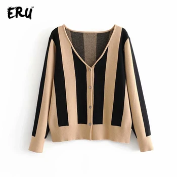 ERU striped casual cardigans sweater women winter 2019 v neck long sleeve knitted pull femme autumn ladies cotton sweater jumper
ERU striped casual cardigans sweater women winter 2019 v neck long sleeve knitted pull femme autumn ladies cotton sweater jumper