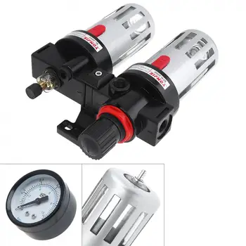 

Pneumatic Parts BFC4000 Air Compressor 0-1.0mpa Adjustable Two Union Oil Water Separator Regulator PT1/4(mm) Caliber with Gauge