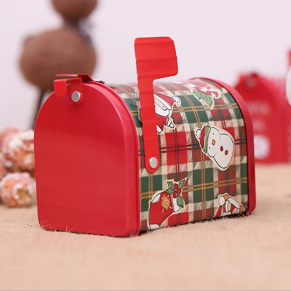 

Рождественская жестяная коробка для почтового ящика, детский подарок, мультяшная коробка для конфет, украшение для дома на Рождество