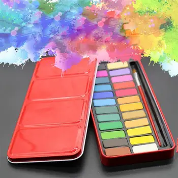 24 Colors Solid Watercolor Pigment Children and Adults Drawing Set Red Iron Box Package (Red)
24 Colors Solid Watercolor Pigment Children and Adults Drawing Set Red Iron Box Package (Red)