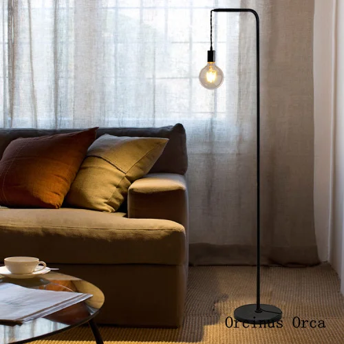 

Американская простая напольная лампа со стеклом для рыбалки, гостиной, кабинета, спальни, прикроватная лампа, Современная креативная светодиодная Напольная Лампа Северной Европы