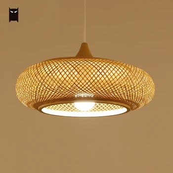 Bamboo Wicker Rattan Round Braided Pendant Light Fixture Nordic Japanese Style Hanging Ceiling Lamp Restaurant Dining Table Room
Bamboo Wicker Rattan Round Braided Pendant Light Fixture Nordic Japanese Style Hanging Ceiling Lamp Restaurant Dining Table Room