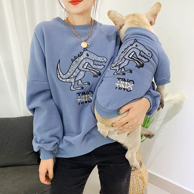 Autumn and winter plush dog two legged clothes pet's parent-child clothes bear's fleece cotton clothes kirky blueand dog clothes
Autumn and winter plush dog two legged clothes pet's parent-child clothes bear's fleece cotton clothes kirky blueand dog clothes