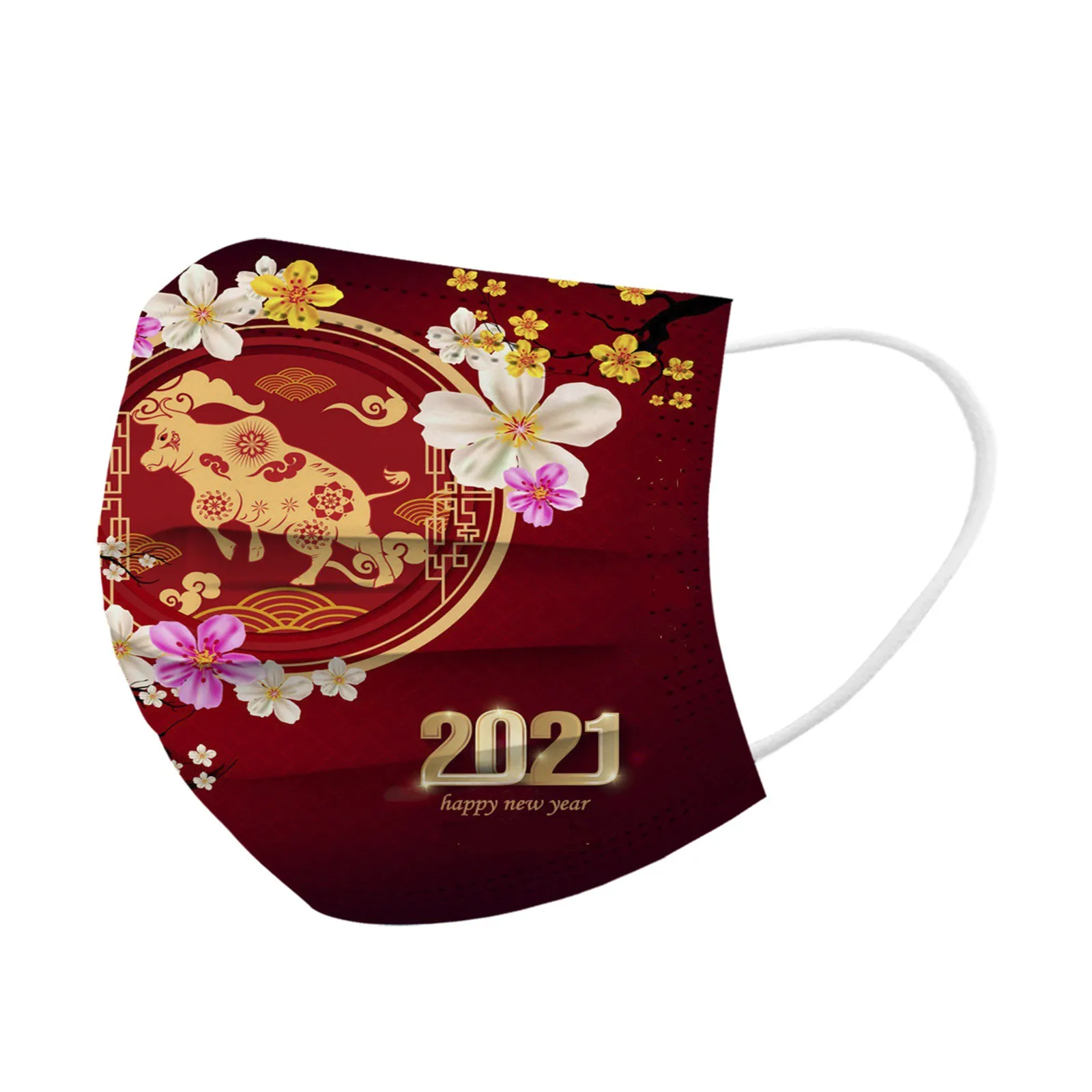 10-50pcs Adult New Year's Day 2021 Printed Disposable Face Mask Protective Chinese Year Mascarillas Halloween Cosplay |