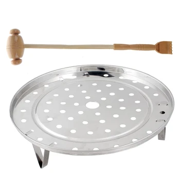 Stainless Steel 8.5 inch Diameter Steaming Steamer Rack & Beige Wooden Double Ends Back Scratcher Hammer Massager
Stainless Steel 8.5 inch Diameter Steaming Steamer Rack & Beige Wooden Double Ends Back Scratcher Hammer Massager