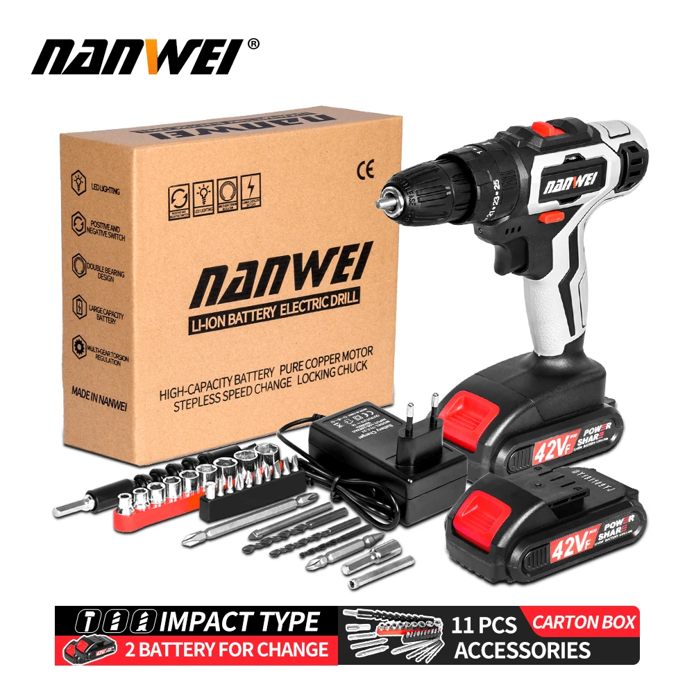 21V Cordless Screwdriver Cordless Impact Drill Mini Power DriverDC Lithium-Ion Battery 2-Speed Tool
21V Cordless Screwdriver Cordless Impact Drill Mini Power DriverDC Lithium-Ion Battery 2-Speed Tool